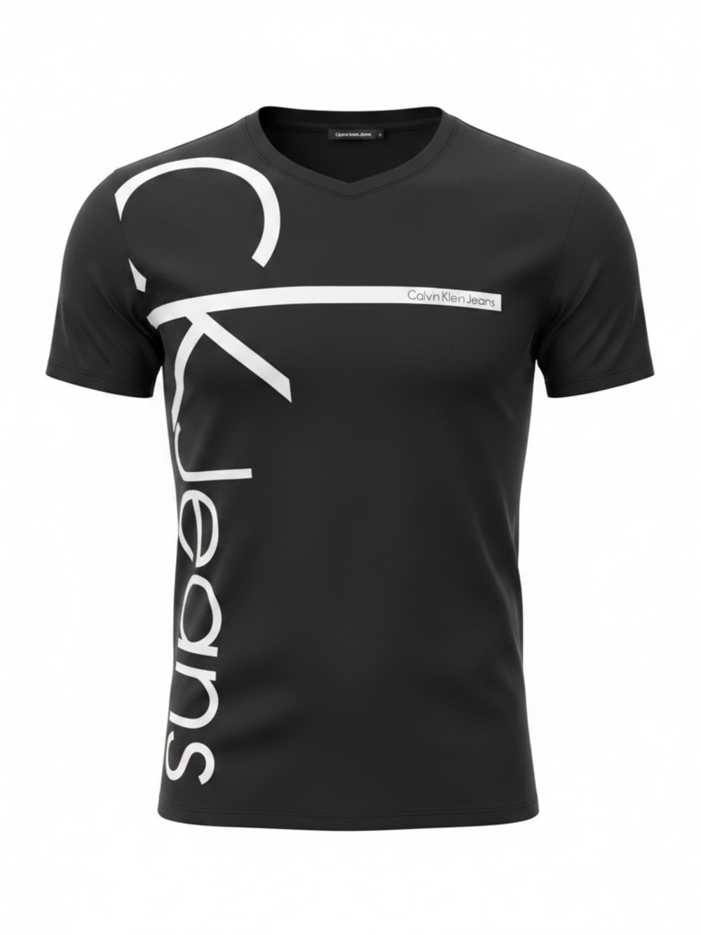 Calvin Klein Men’s Black Short Sleeve Crew Tee with Subtle Logo